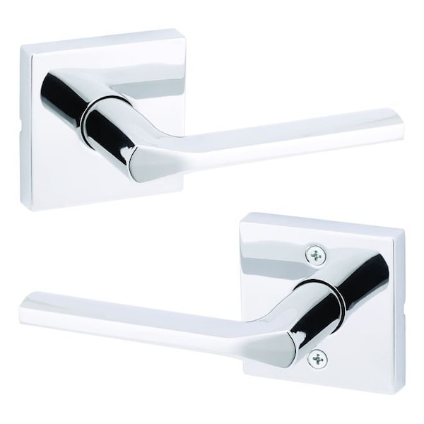 Kwikset Lisbon Lever with Square Rose Passage Door Lock with 6AL Latch and RCS Strike Bright Chrome Finish 720LSLSQT-26 - main